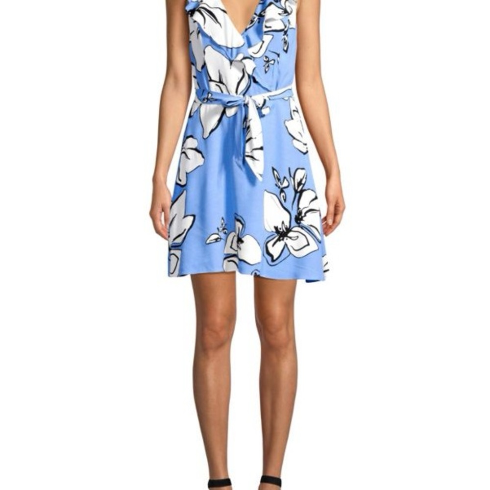 Parker Blue and White Floral Mini Dress